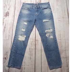 Monster Factory Womens Jeans Size 28 Skinny Ankle Mid Rise Distressed - 23615